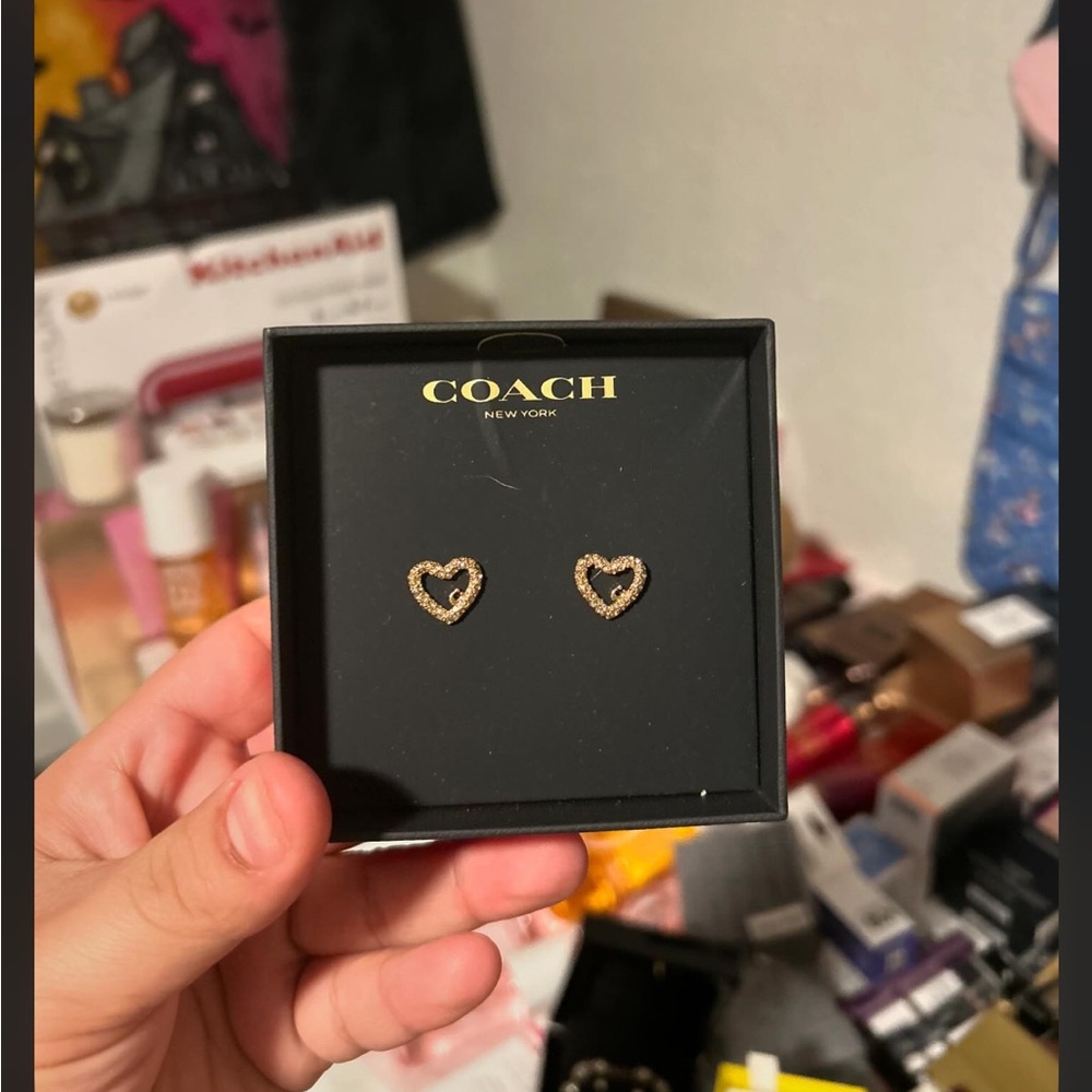 Coach Heart Signature Earrings